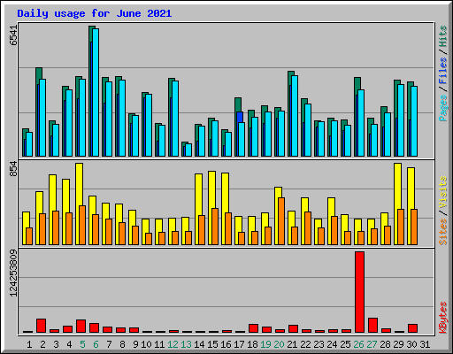 Daily usage for June 2021