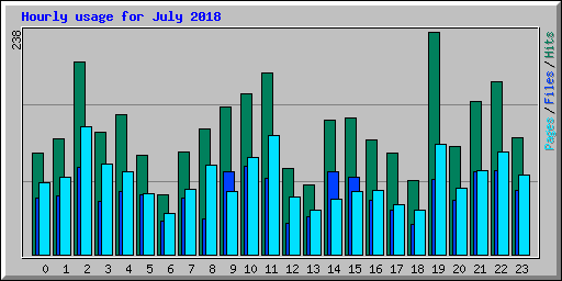 Hourly usage for July 2018